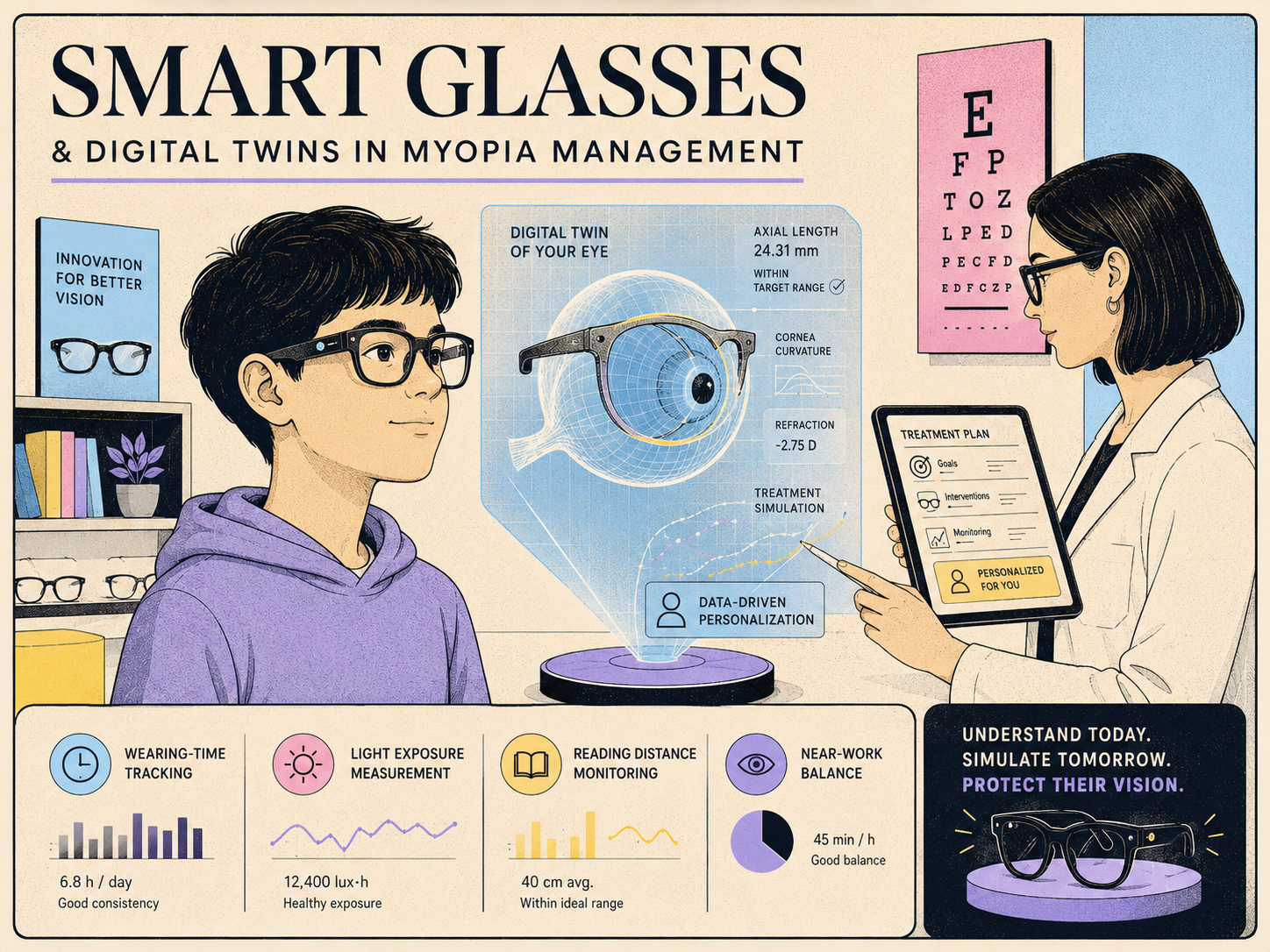 Okosszemüveg és digitális iker a gyermek myopia menedzsmentben